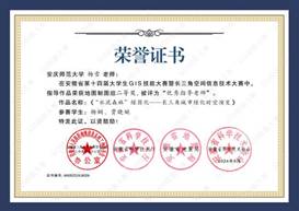 14届GIS大赛获奖教师证书-06 JA006tyc122ccVIP杨雪
